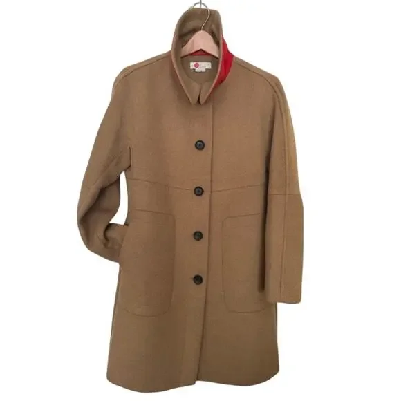 Boden Women's PYM Wool Pea Coat in Camel - Size 8R - Picture 9 of 13